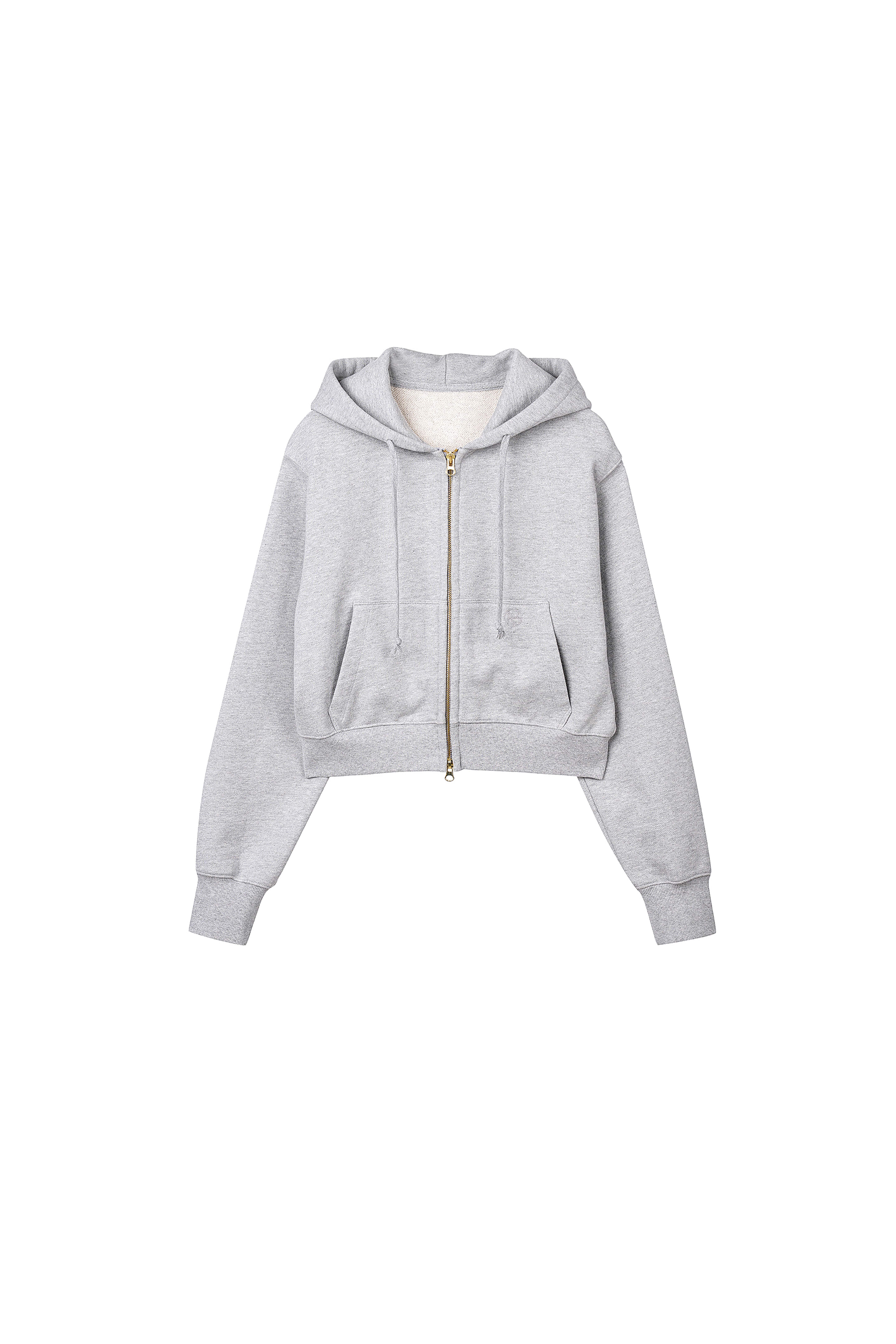 3rd) ORE COTTON 007 Cropped Hoodie Jumper M.Grey