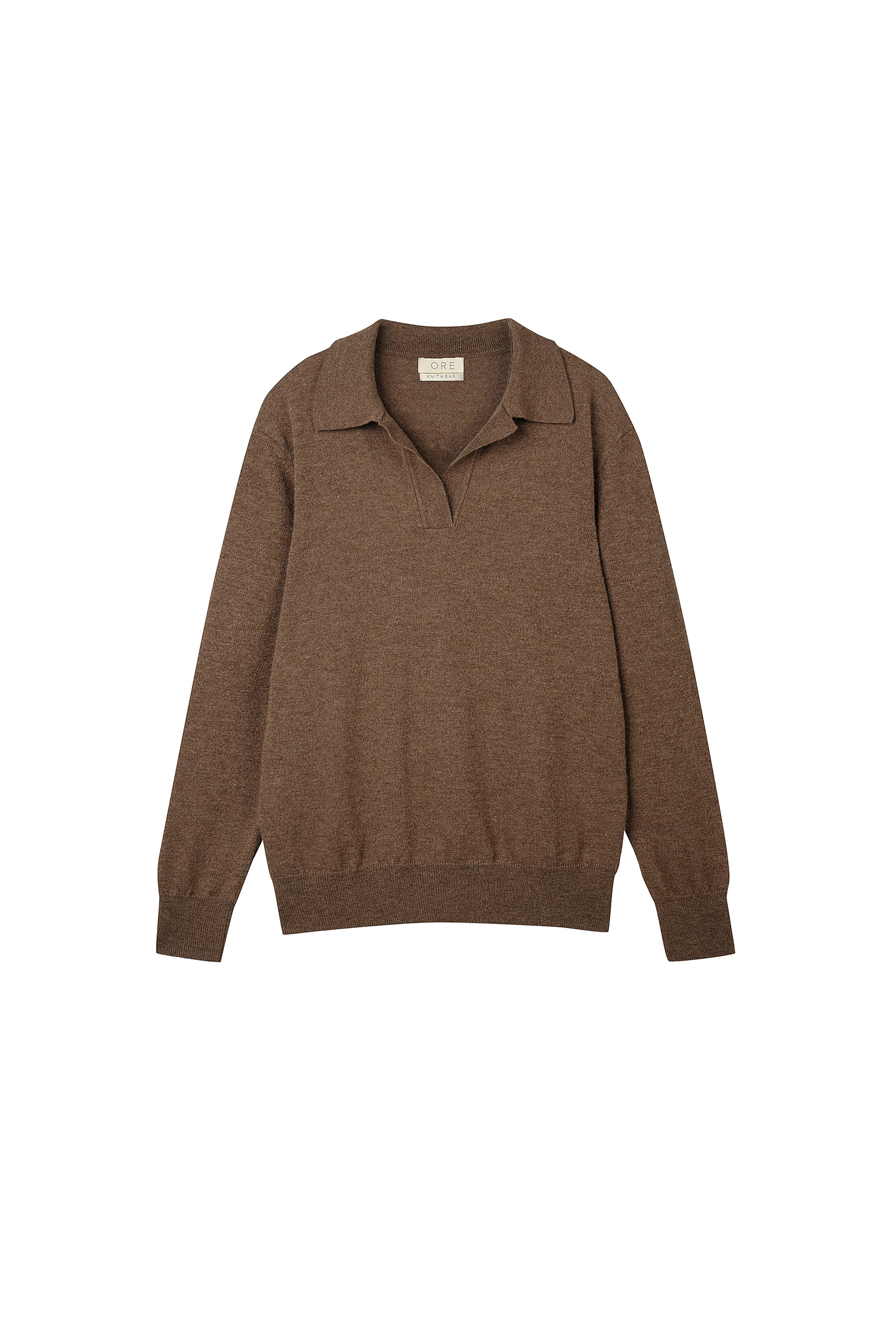 Knitted Collar Pull-over Brown