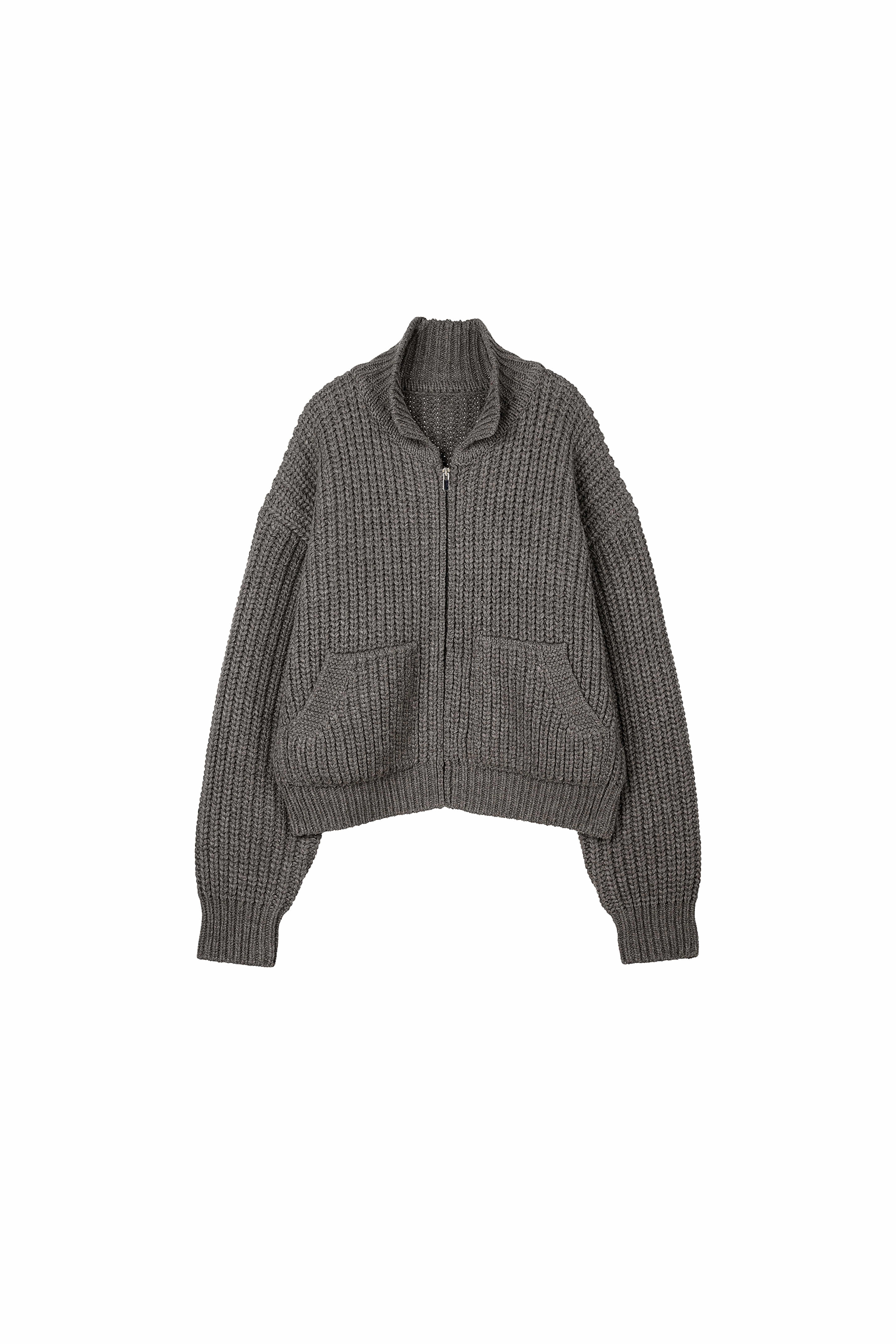 2nd) Marais Knitted Blouson Jacket Grey Brown [예약 발송 : 02.21(MON)]