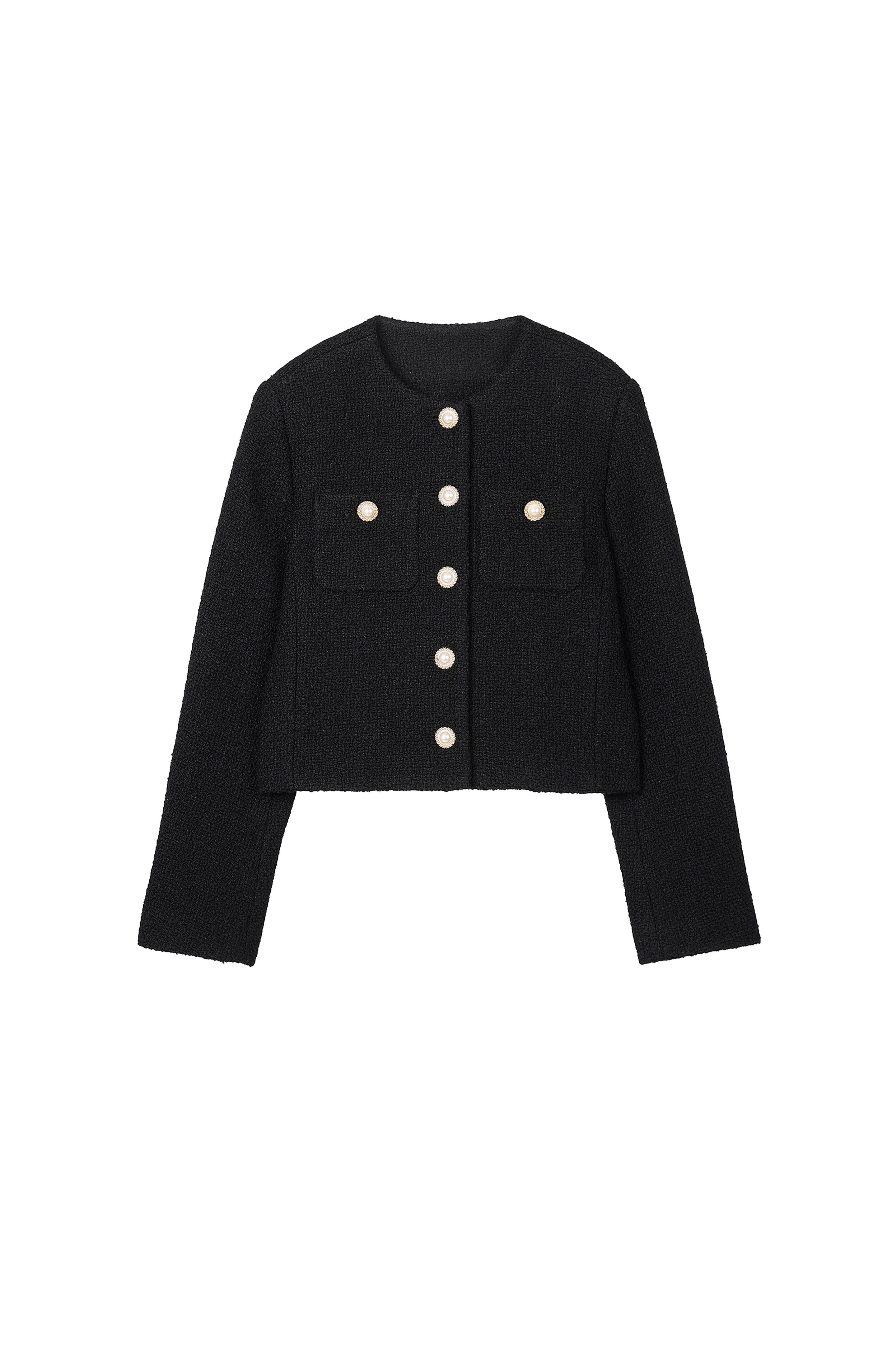 Marché Boucle Tweed Jacket  Black