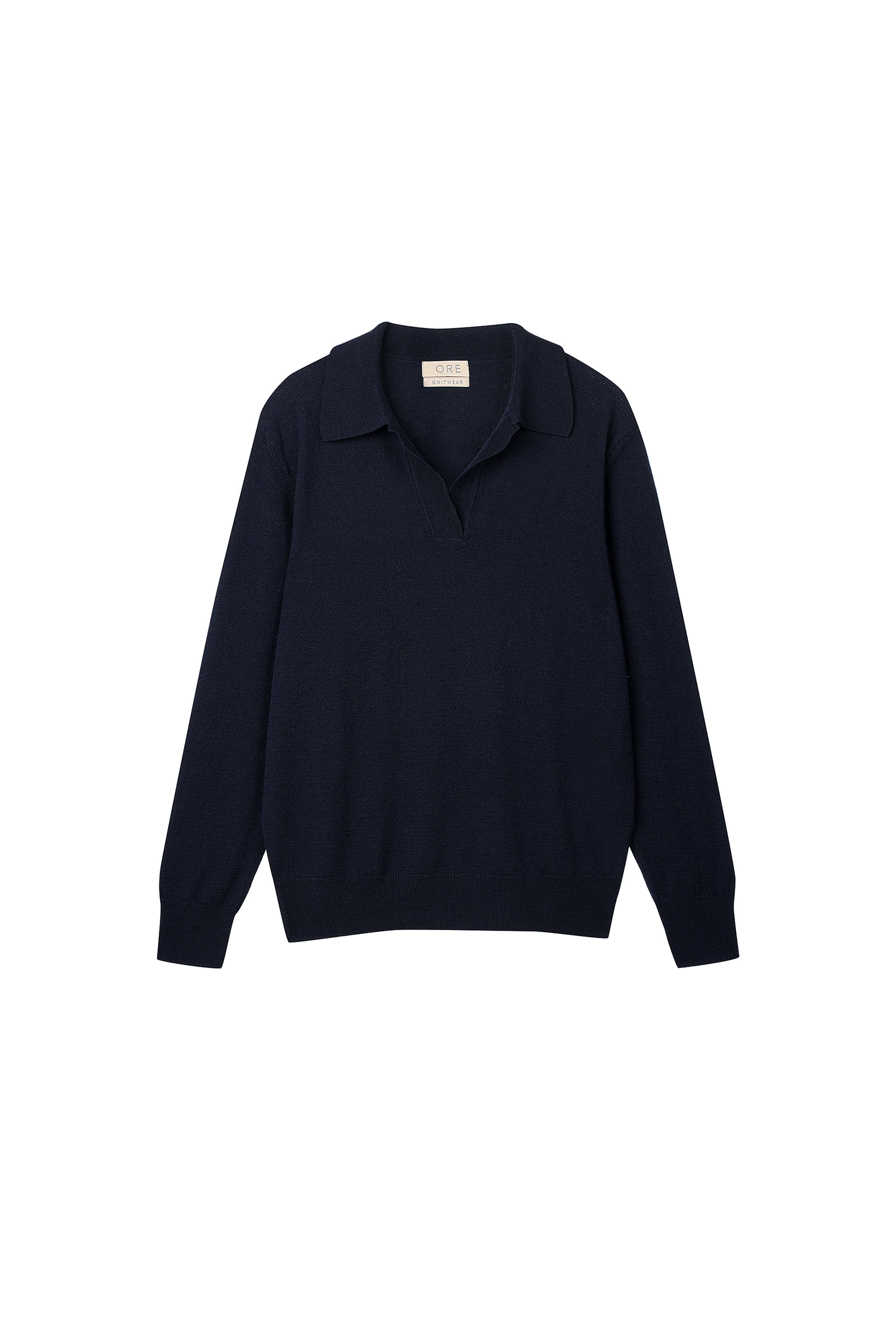 Knitted Collar Pull-over Navy