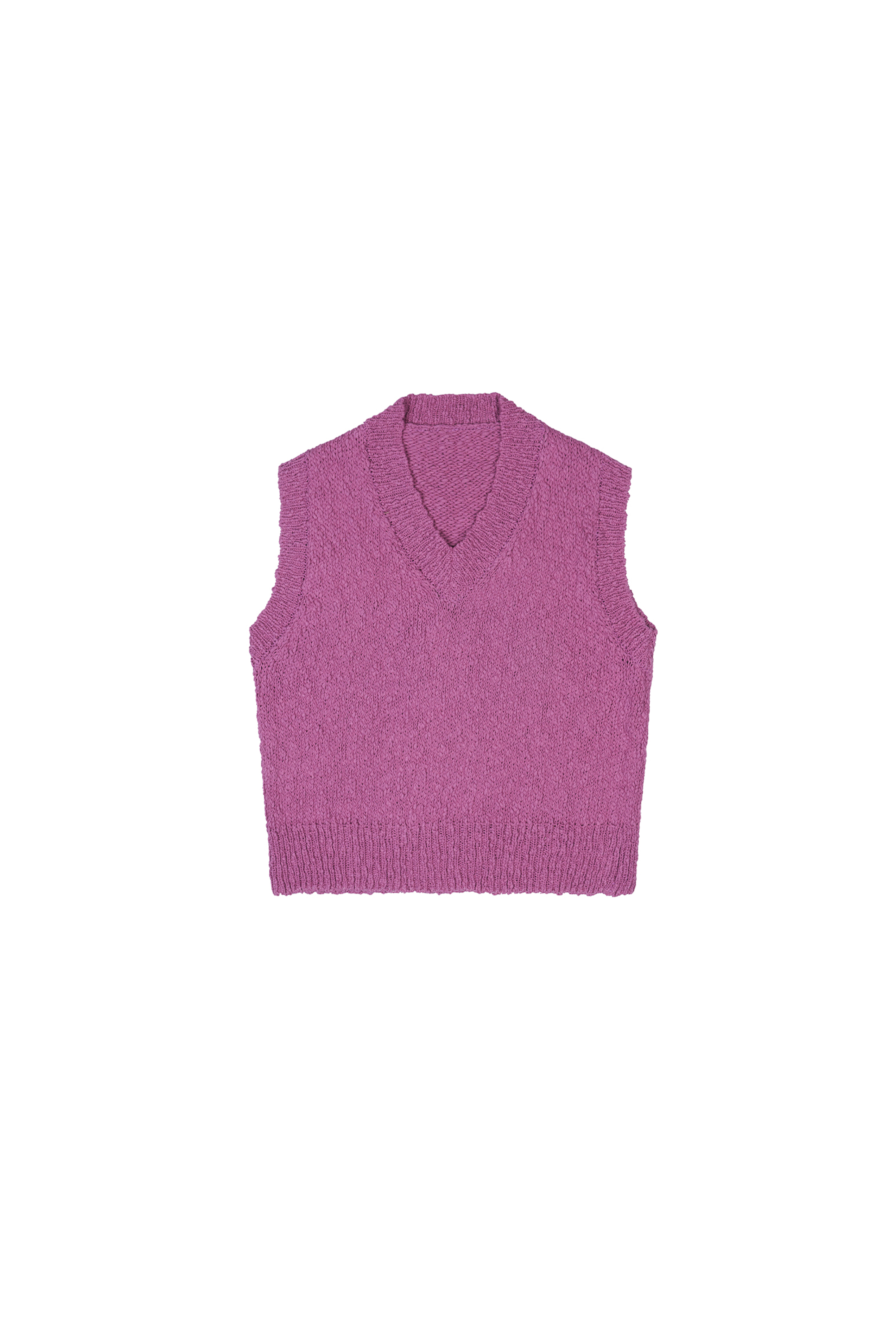 Knitted Cropped Vest Plum