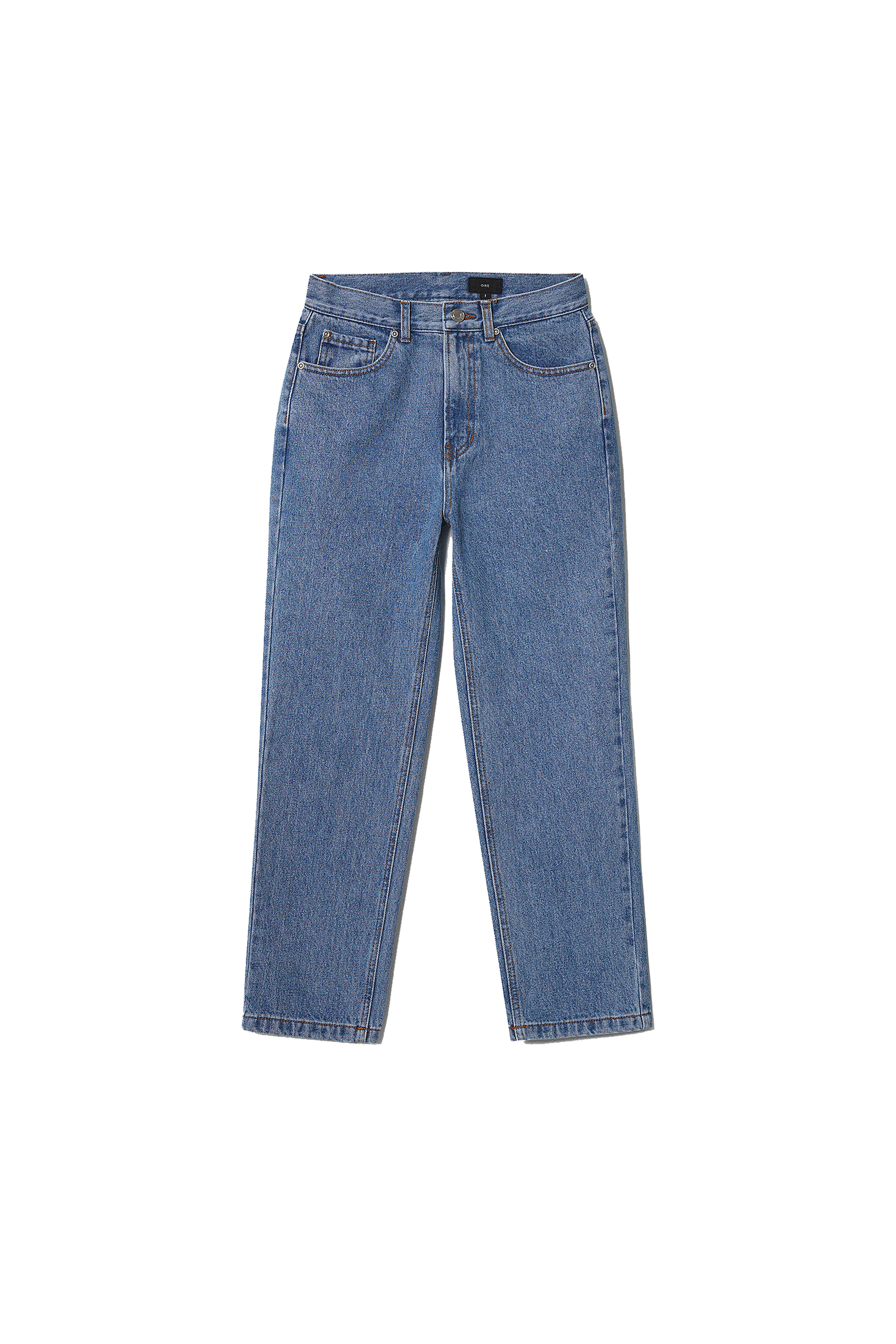 Midrise Cropped Jeans Stone Washed M.Blue