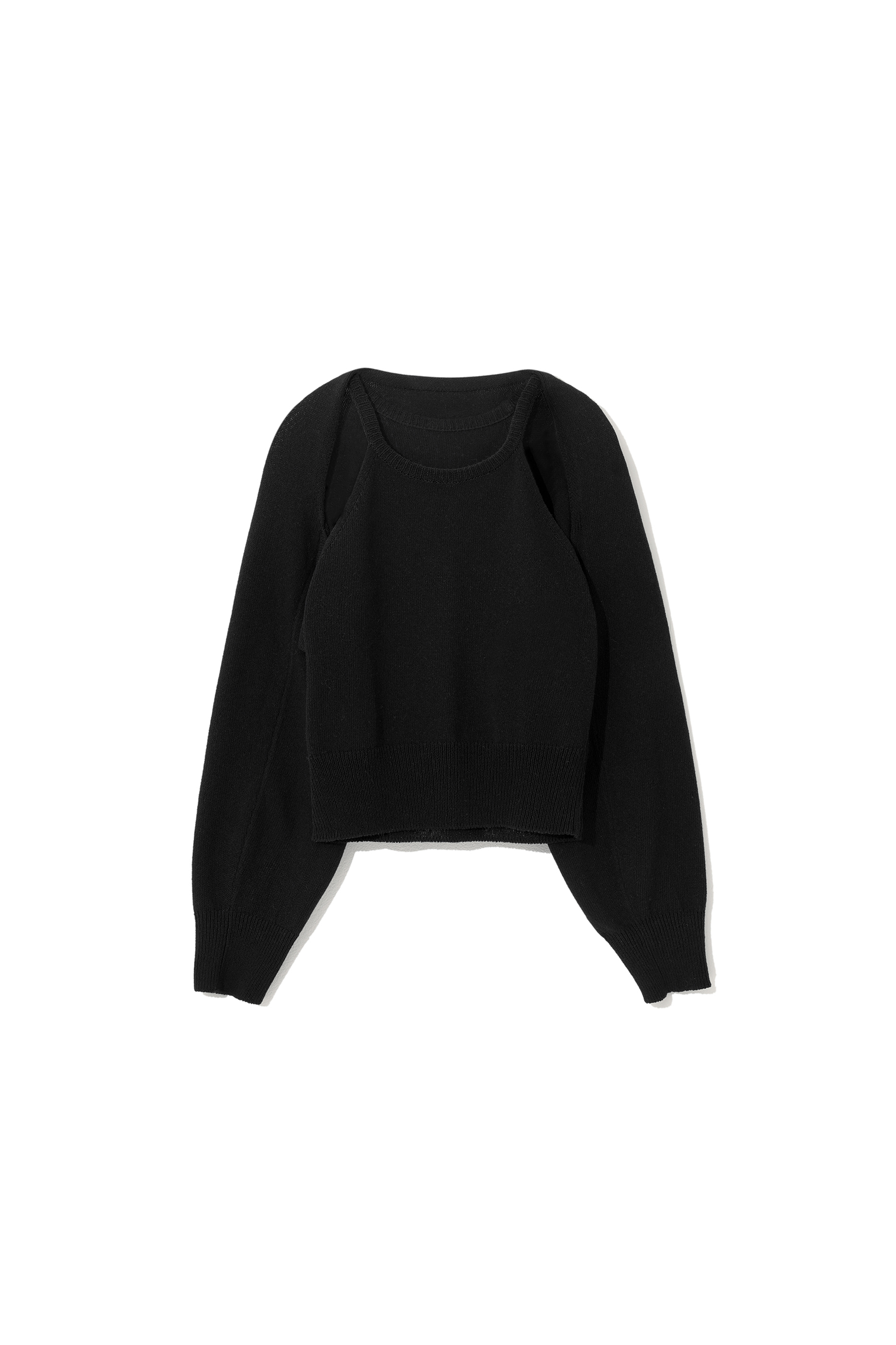 (Exclusive) Bolero knitted Set-Up Black