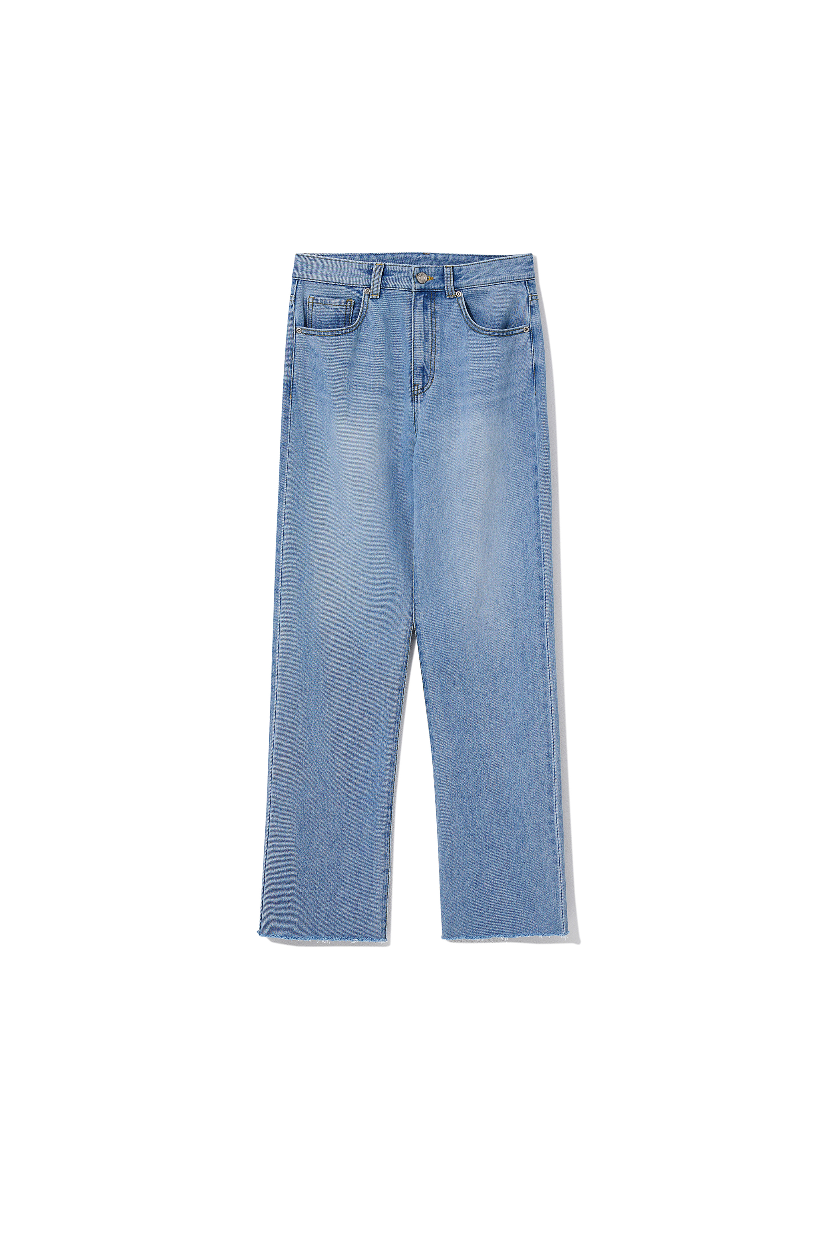 Jeans Midrise Straight fit (Raw-cut) L.Blue