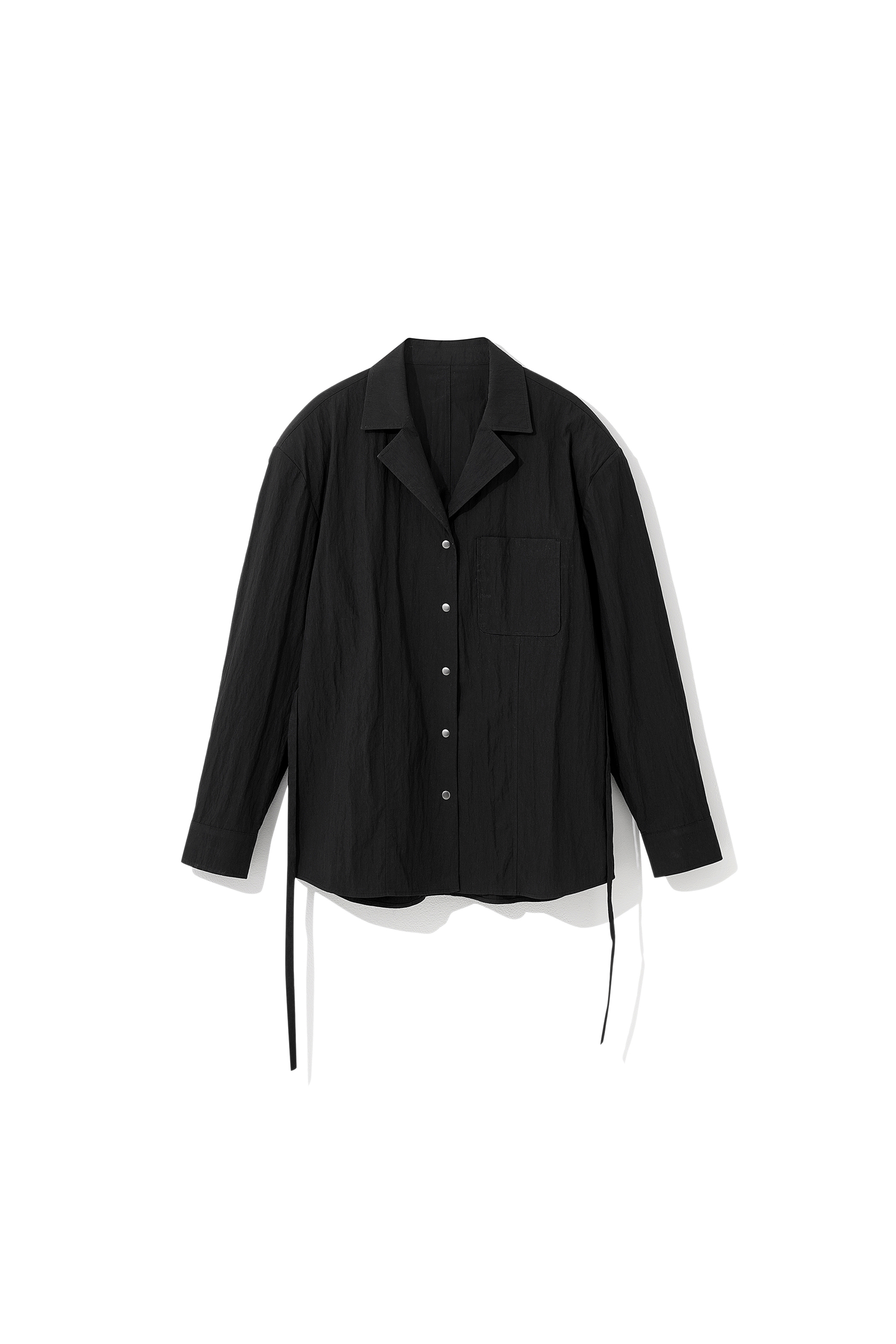3rd) Kade 2-Way Open-Collar Shirts Black